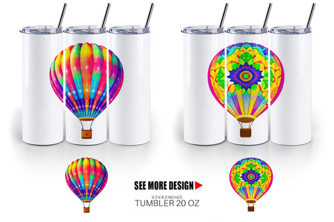 Tumbler Rainbow Hot Air Balloon Sublimation artnoy 