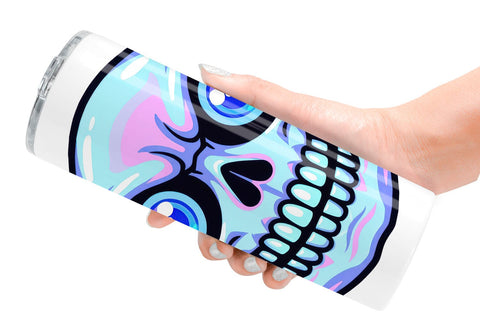 Tumbler Rainbow Skull Smirk Sublimation artnoy 