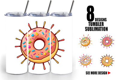 Tumbler Rainbow Sprinkle Donut Sublimation artnoy 