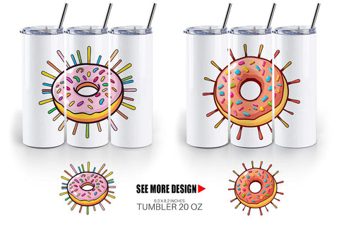 Tumbler Rainbow Sprinkle Donut Sublimation artnoy 