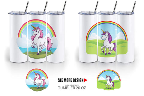 Tumbler Rainbow Unicorn Sublimation artnoy 