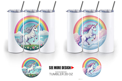 Tumbler Rainbow Unicorn Sublimation artnoy 