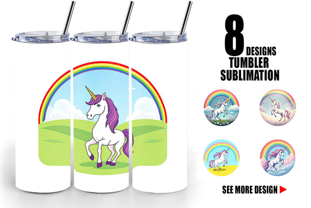 Tumbler Rainbow Unicorn Sublimation artnoy 