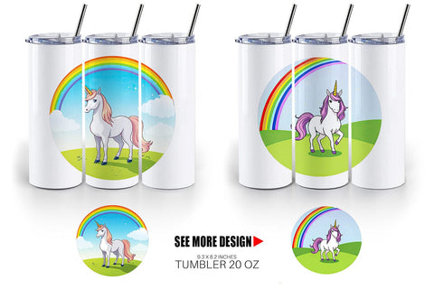 Tumbler Rainbow Unicorn Sublimation artnoy 