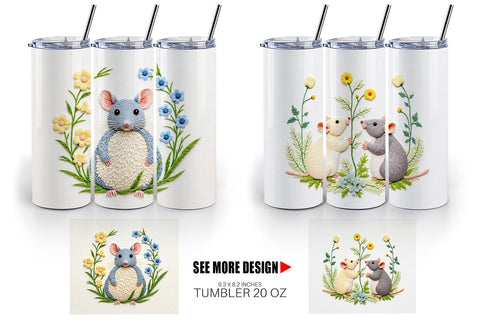 Tumbler Rat Embroidery Sublimation artnoy 