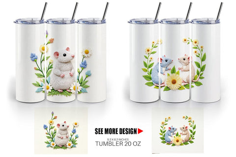 Tumbler Rat Embroidery Sublimation artnoy 