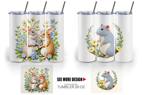 Tumbler Rat Embroidery Sublimation artnoy 