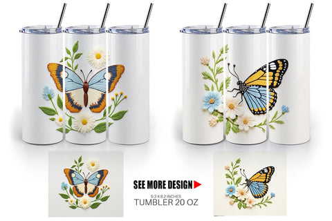 Tumbler Red Admiral Butterfly Sublimation artnoy 
