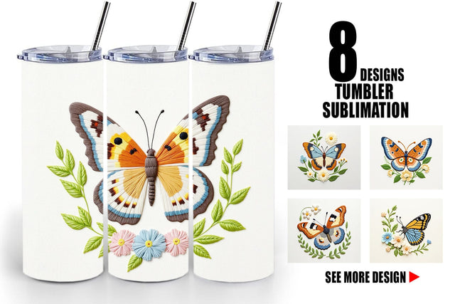 Tumbler Red Admiral Butterfly Sublimation artnoy 