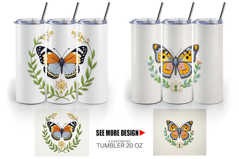 Tumbler Red Admiral Butterfly Sublimation artnoy 