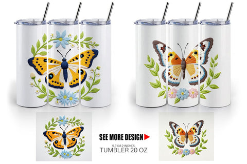 Tumbler Red Admiral Butterfly Sublimation artnoy 