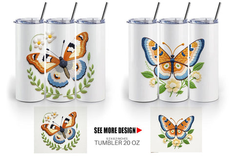 Tumbler Red Admiral Butterfly Sublimation artnoy 