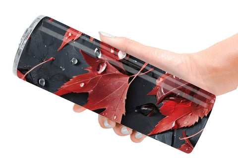 Tumbler Red Leaves Pattern Sublimation artnoy 