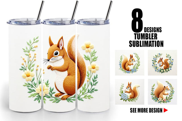 Tumbler Red Squirrel Sublimation artnoy 