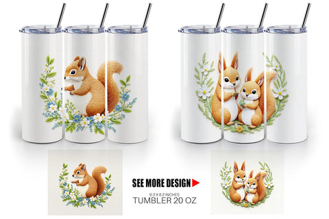 Tumbler Red Squirrel Sublimation artnoy 