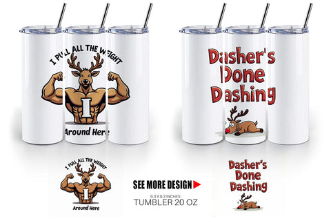 Tumbler Reindeer Rants Sarcastic Sleigh Puller Quotes Sublimation artnoy 
