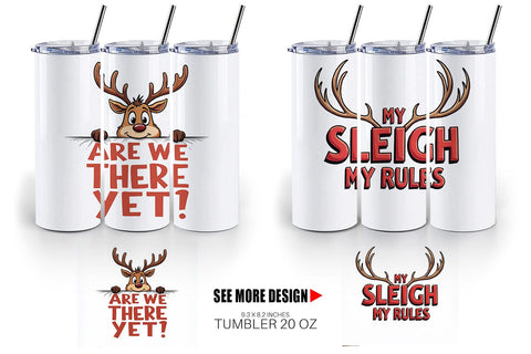 Tumbler Reindeer Rants Sarcastic Sleigh Puller Quotes Sublimation artnoy 