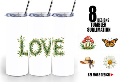 Tumbler Retro 70s Summer Boho Watercolor Sublimation artnoy 