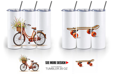 Tumbler Retro 70s Summer Boho Watercolor Sublimation artnoy 