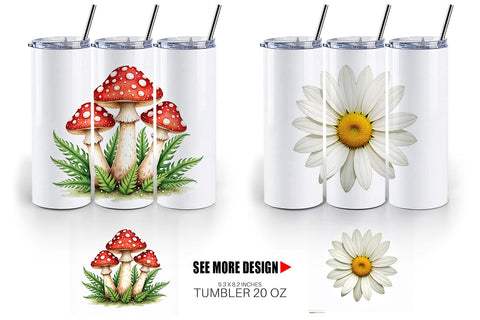 Tumbler Retro 70s Summer Boho Watercolor Sublimation artnoy 