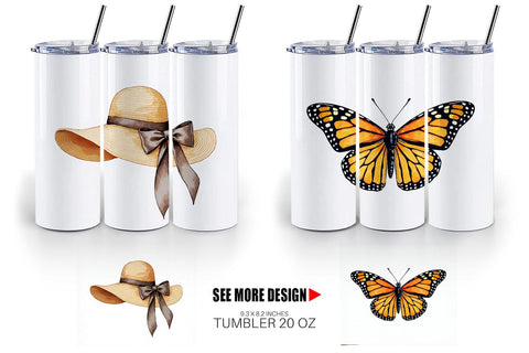 Tumbler Retro 70s Summer Boho Watercolor Sublimation artnoy 