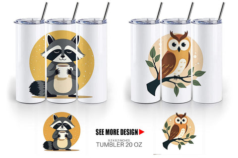 Tumbler Retro Animal Charm Sublimation artnoy 