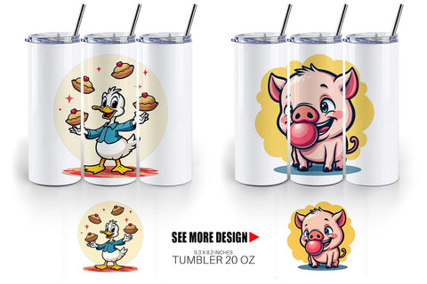 Tumbler Retro Animal Rascals Sublimation artnoy 