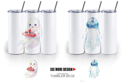 Tumbler Retro Arcade Gamer Ghost Sublimation artnoy 