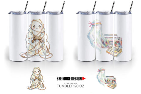 Tumbler Retro Arcade Gamer Ghost Sublimation artnoy 