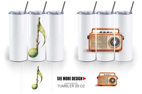Tumbler Retro Autumn Music Sublimation artnoy 