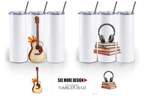 Tumbler Retro Autumn Music Sublimation artnoy 