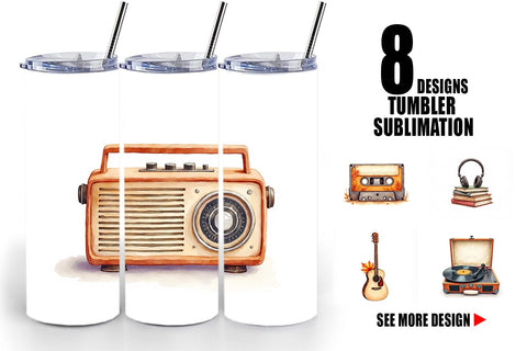 Tumbler Retro Autumn Music Sublimation artnoy 