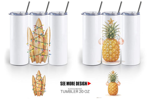 Tumbler Retro Coastal Christmas Decor Art Sublimation artnoy 