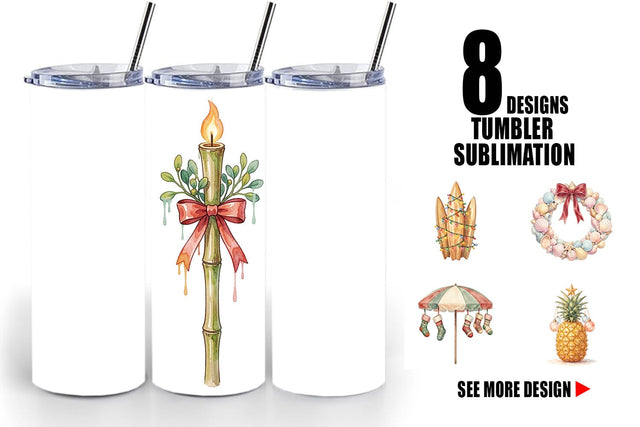 Tumbler Retro Coastal Christmas Decor Art Sublimation artnoy 