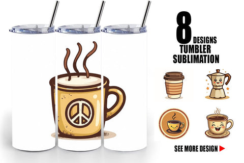 Tumbler Retro Coffee Sublimation artnoy 