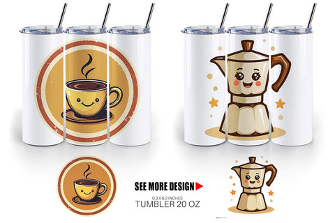 Tumbler Retro Coffee Sublimation artnoy 