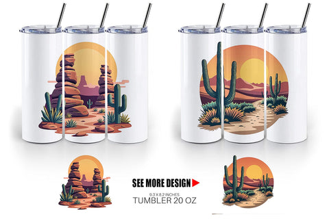 Tumbler Retro Desert Vibes Sublimation artnoy 