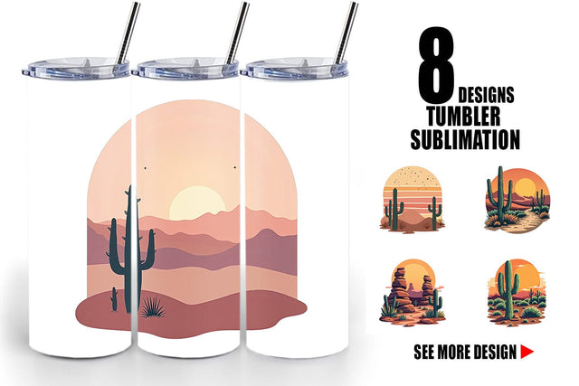 Tumbler Retro Desert Vibes Sublimation artnoy 