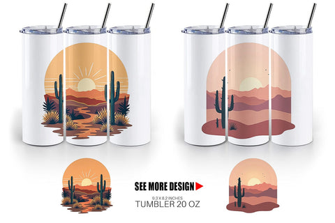 Tumbler Retro Desert Vibes Sublimation artnoy 