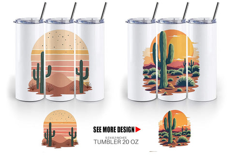 Tumbler Retro Desert Vibes Sublimation artnoy 