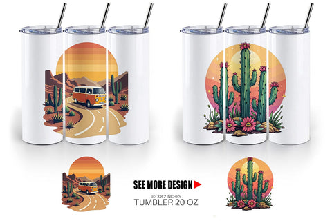Tumbler Retro Desert Vibes Sublimation artnoy 