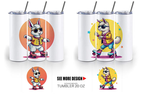 Tumbler Retro Funny Llama Sublimation artnoy 