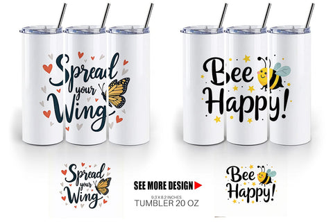 Tumbler Retro Garden Critters Cute Motivational Quote Art Sublimation artnoy 