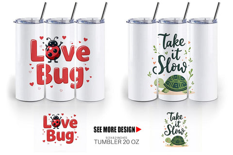 Tumbler Retro Garden Critters Cute Motivational Quote Art Sublimation artnoy 