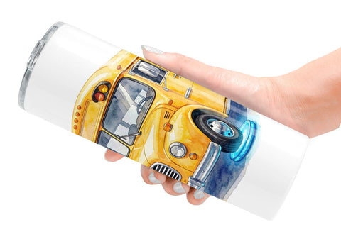 Tumbler Retro Hover School Transport Sublimation artnoy 