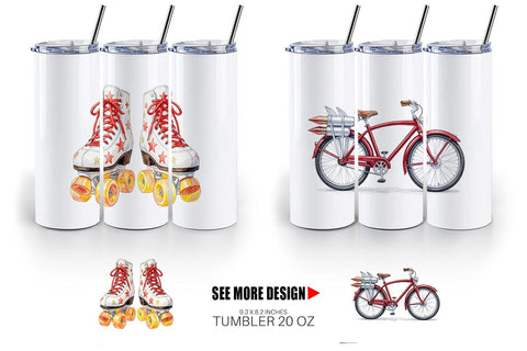 Tumbler Retro Hover School Transport Sublimation artnoy 