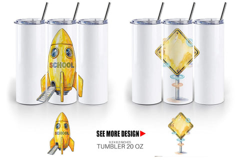 Tumbler Retro Hover School Transport Sublimation artnoy 