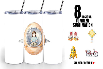 Tumbler Retro Hover School Transport Sublimation artnoy 