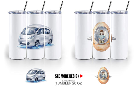 Tumbler Retro Hover School Transport Sublimation artnoy 