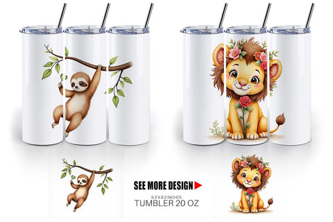 Tumbler Retro Jungle Love Valentine's Safari Animal Sublimation artnoy 
